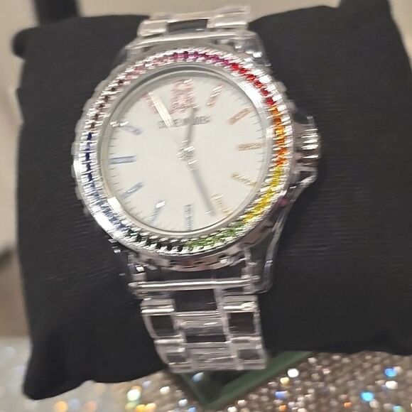 Steve Madden Genuine Crystal Accented Resin Braclet Watch main image 8